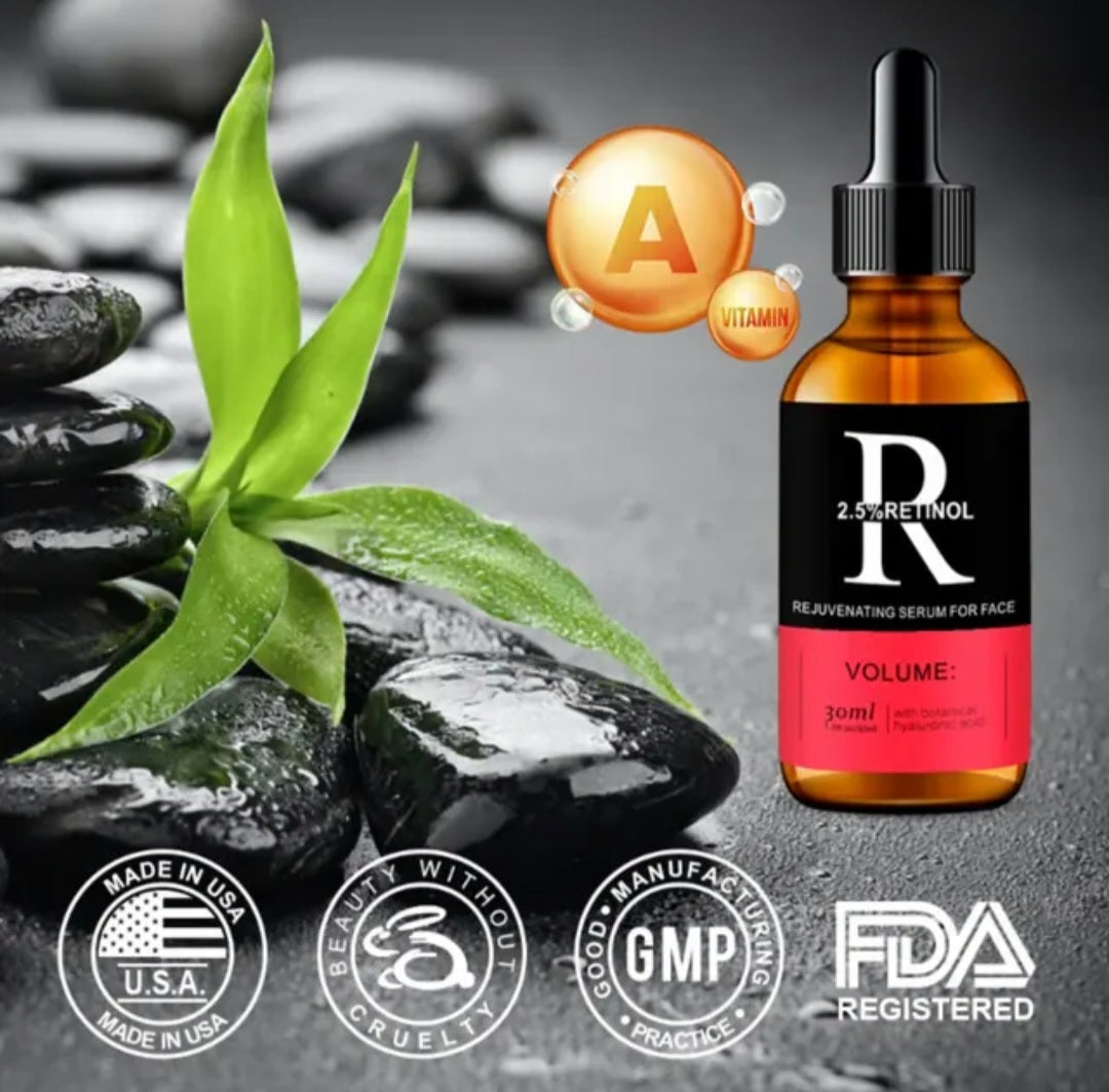Organic Retinol Facial Serum - Whitening, Anti-Aging, and Hyaluronic Acid Moisturizing for Skin Care
